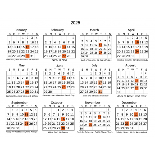 2025 Open House Calendar